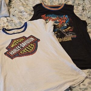 Harley-Davidson Kids White and Black Short Sleeve Tees